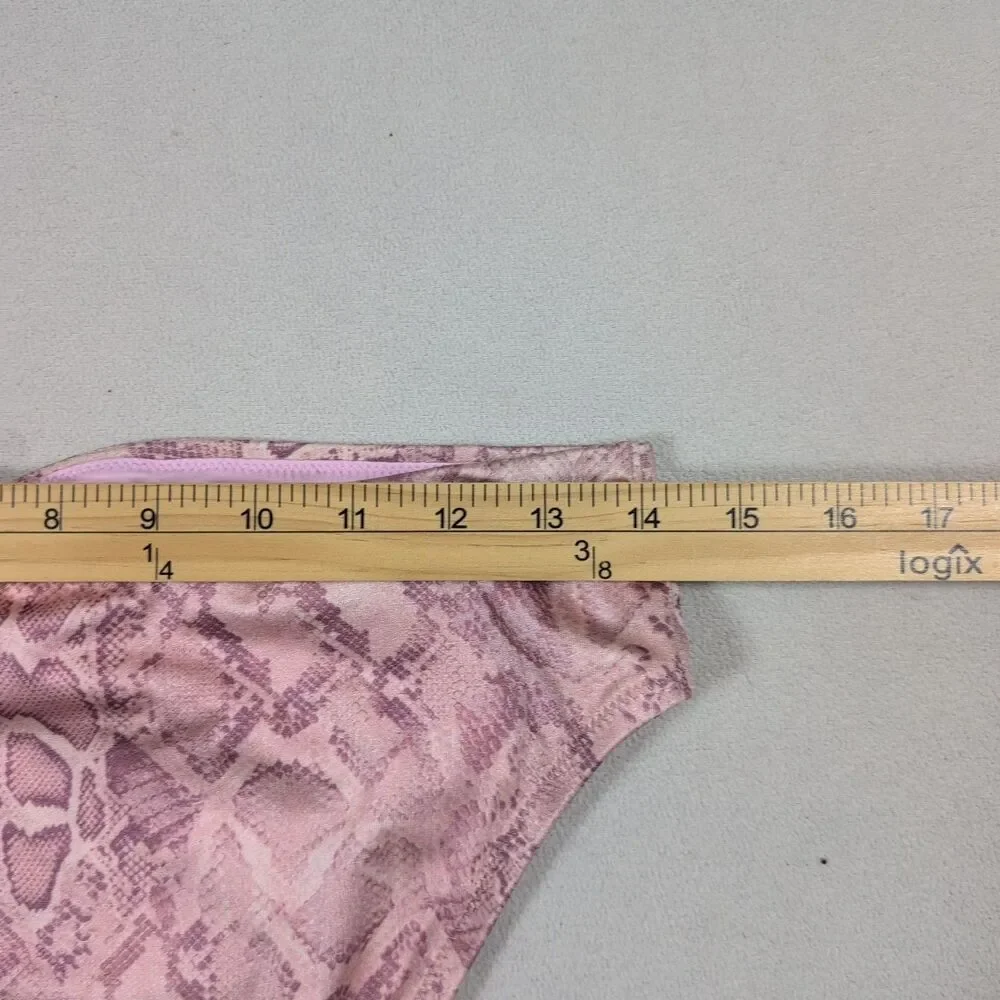 NEW NWT Victorias Secret Bikini Bottoms L High Leg Cheeky Snake Print QBT Pink